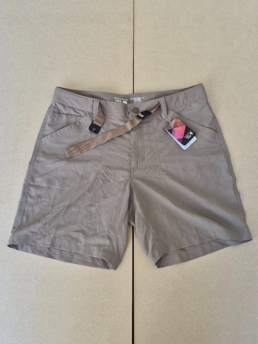 Mountain Hardwear Canyon Hiking Shorts Men's 32 7" Nylon UPF Trail Travel Belted